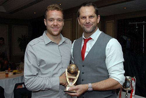 Gary Norton with Brian Woodall (Supporters' Player of the Year)