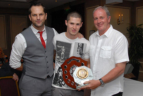Gary Norton and Martin Rowe with Jordi Gough (Players' Player of the Year)