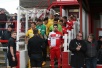 The teams enter the pitch