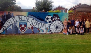Pingle Students with Their Wall
