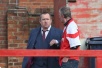 Paul Hackett watches from the stand